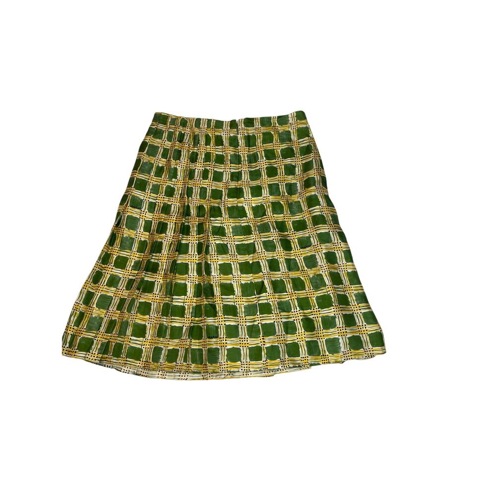 Marni Check Field Silk Skirt, NWT Size 42